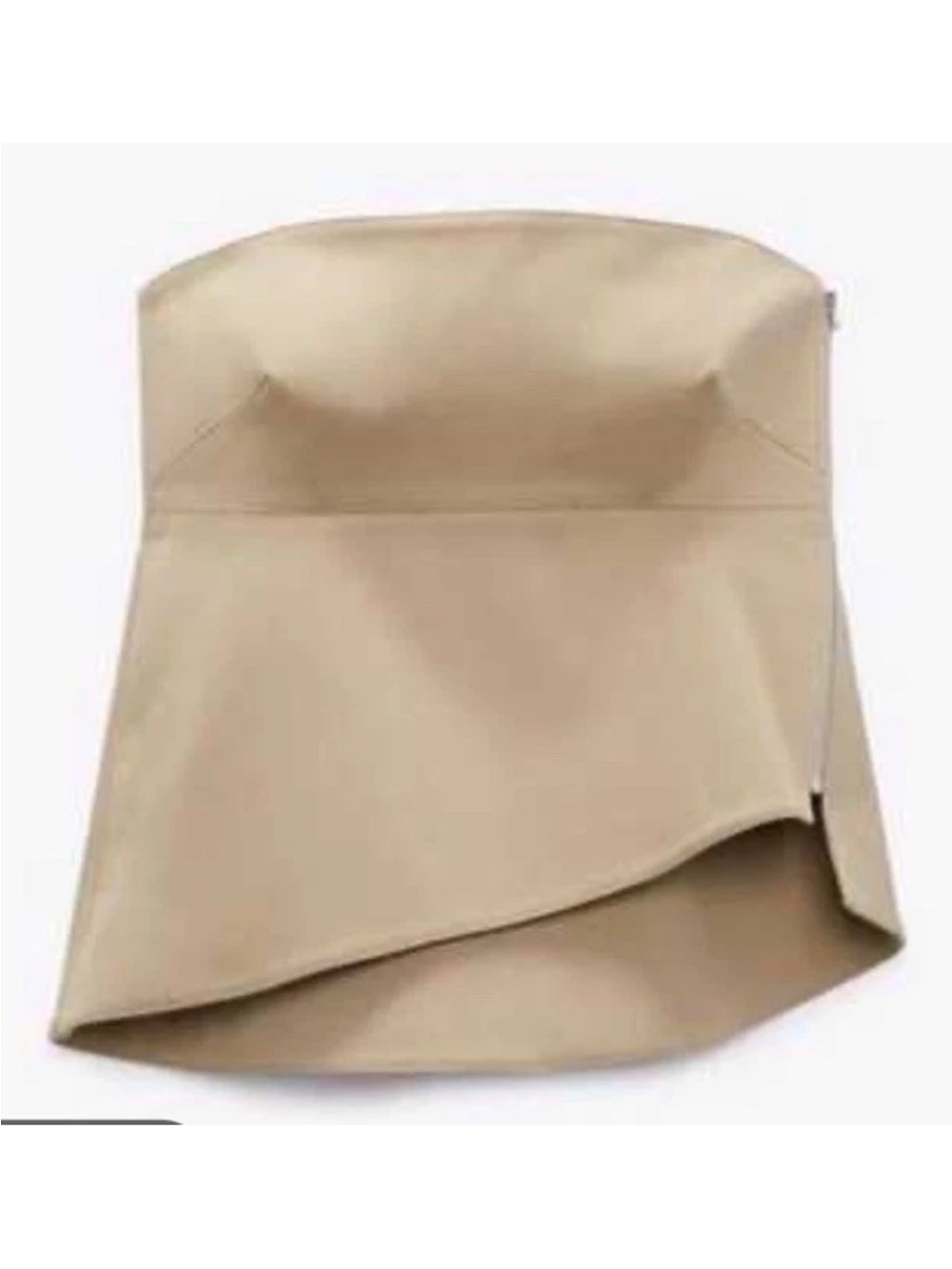 Zara S Like New Strapless Beige Tube Top with Asymmetric Hem